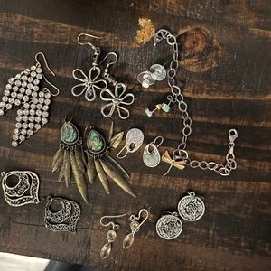 Lot of 8 sets of earrings and one bracelet